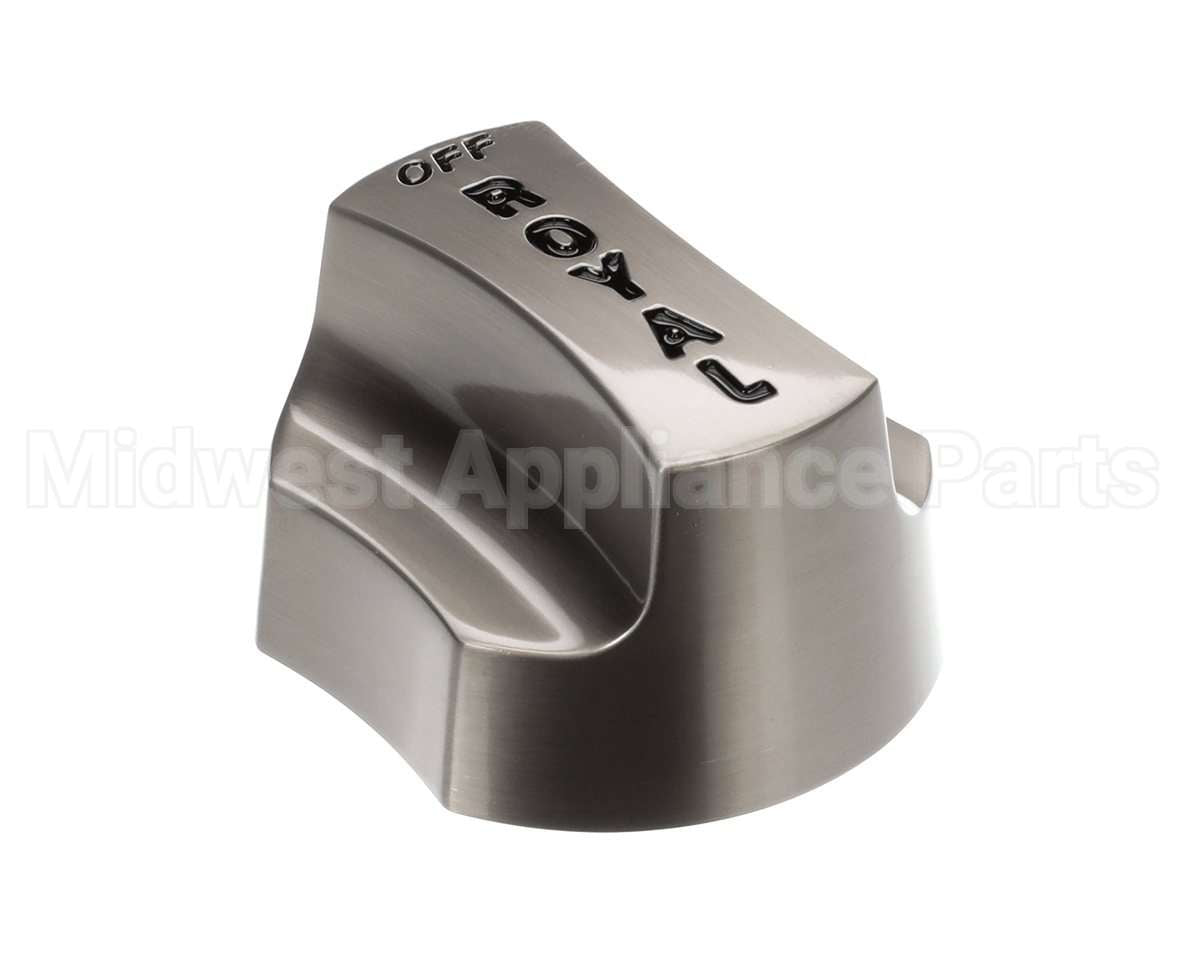 3095 Royal Range Nickel Plate Knob W/Black Letters