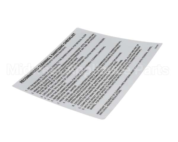 324509 Stoelting Decal Cleaning (Ss Shake)