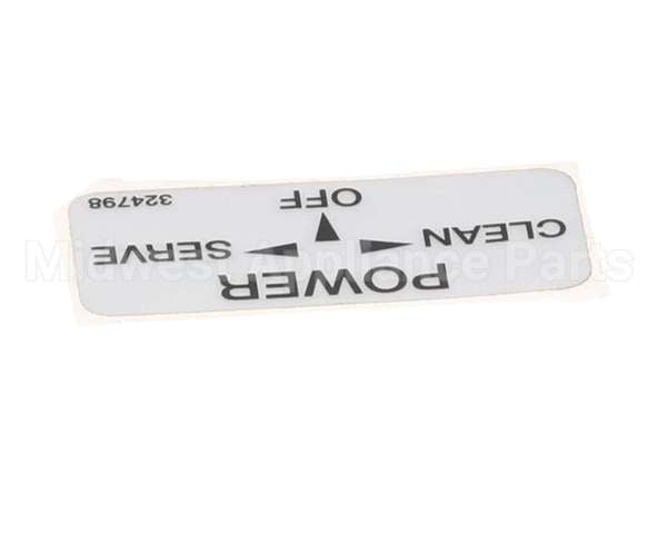 324798 Stoelting Decal; Clean/Off/Serve
