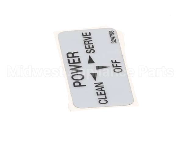 324798 Stoelting Decal; Clean/Off/Serve