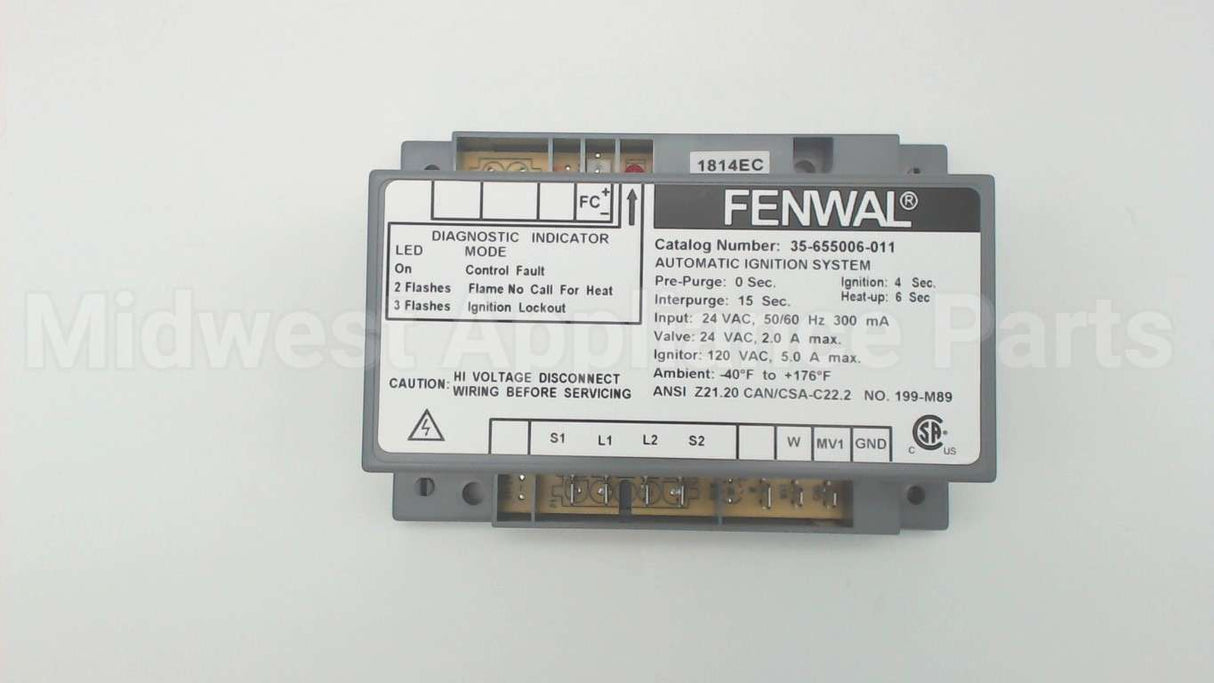 35-655006-011 Fenwal 120/240V No Pp 4S Tfi 3 Tries