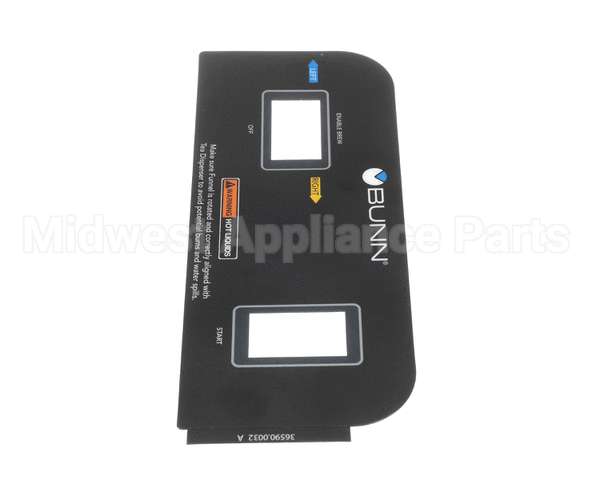 36590.0032 Bunn Decal, Cont Pnl Dual Dilu