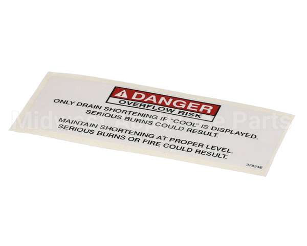 37934 Henny Penny Label - Danger Shortening