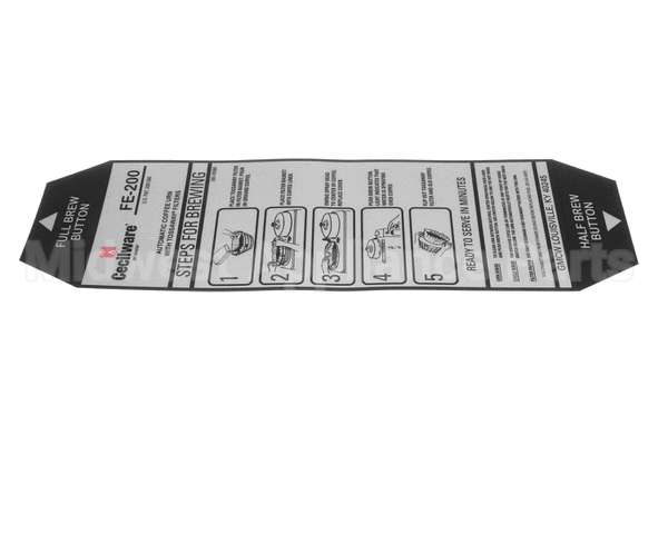 380-00066 Grindmaster Cecilware Label, Instructions - Fe200