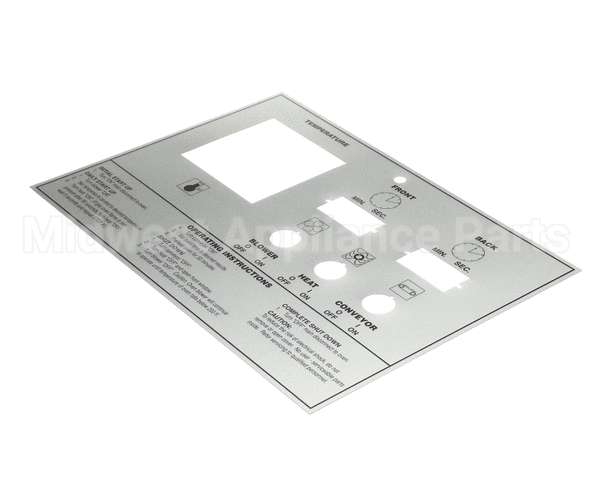 39464 Middleby Label,Control Face Ps570/555
