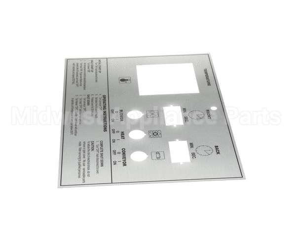 39464 Middleby Label,Control Face Ps570/555