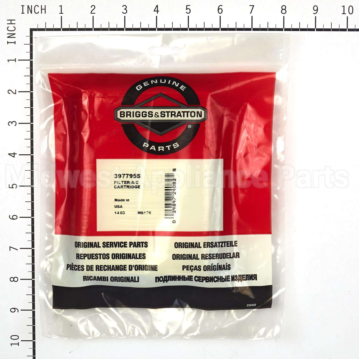 397795S Briggs & Stratton Filter-A/C Cartridge