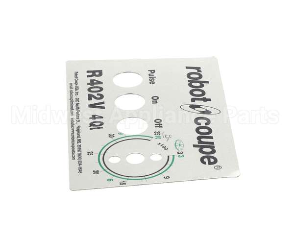 408006 Robot Coupe Data Plate R402V