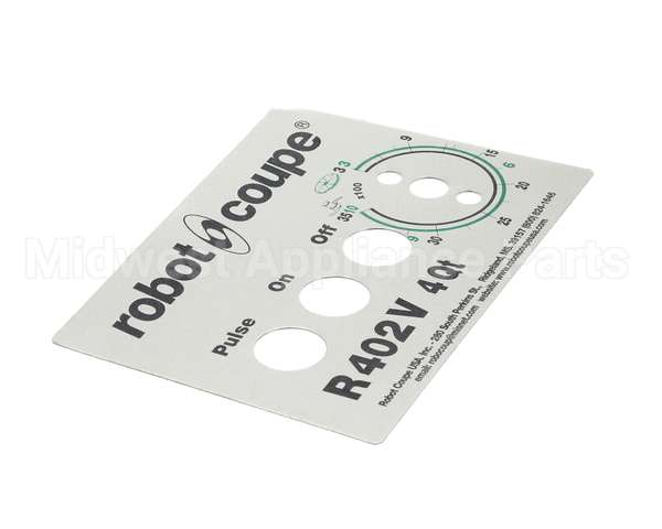 408006 Robot Coupe Data Plate R402V