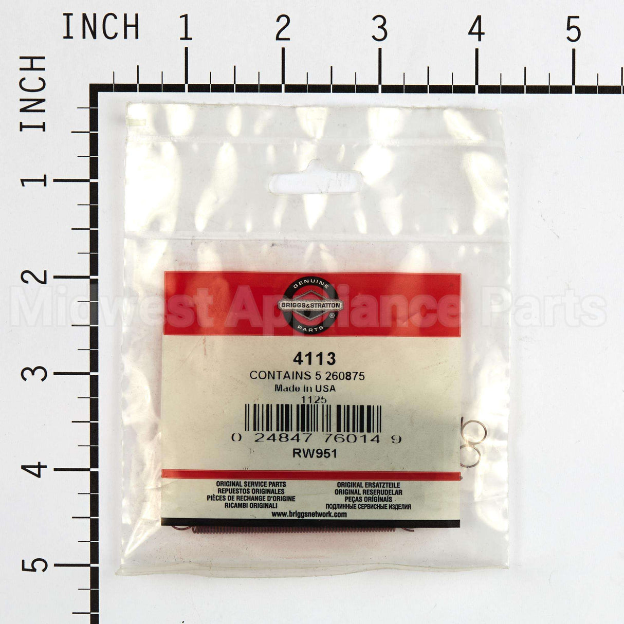 4113 Briggs & Stratton Spring (5 X 260875)