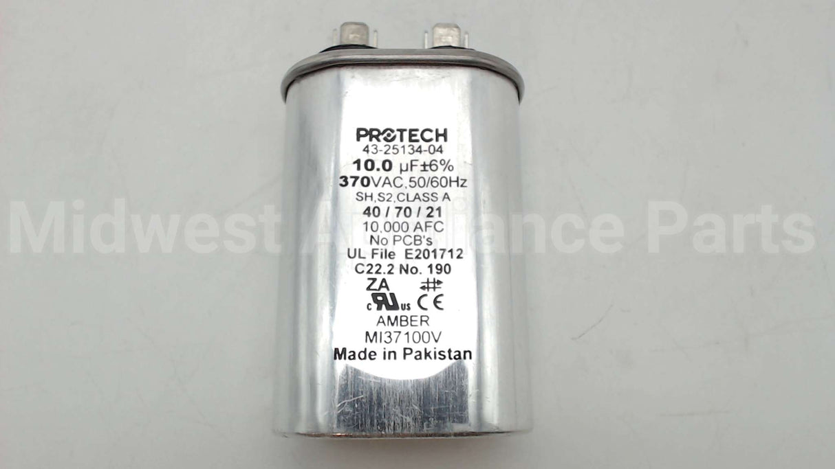 43-25134-04 Rheem-Ruud Run Capac 10 Mfd 370V Oval