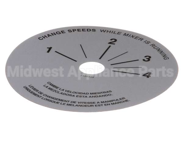 4400349 Univex Label,Srm20-40 Speed Control (98)(P)