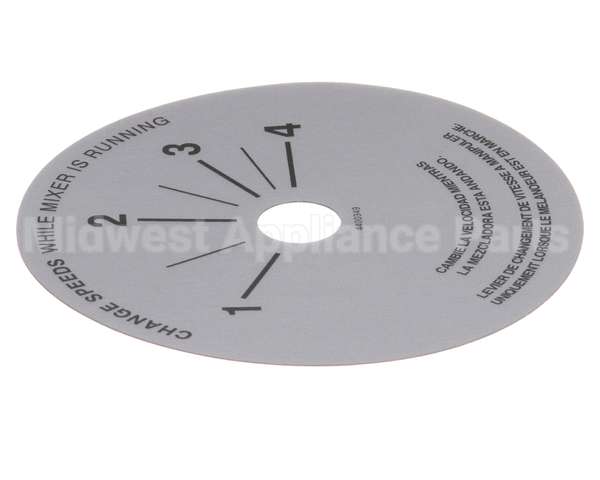 4400349 Univex Label,Srm20-40 Speed Control (98)(P)