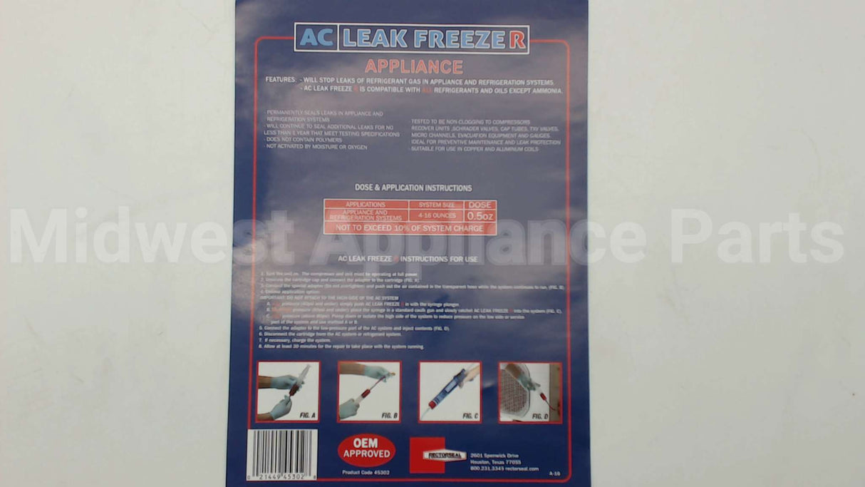 45302 Rectorseal Leak Freeze-R.05 Oz Clam Shell