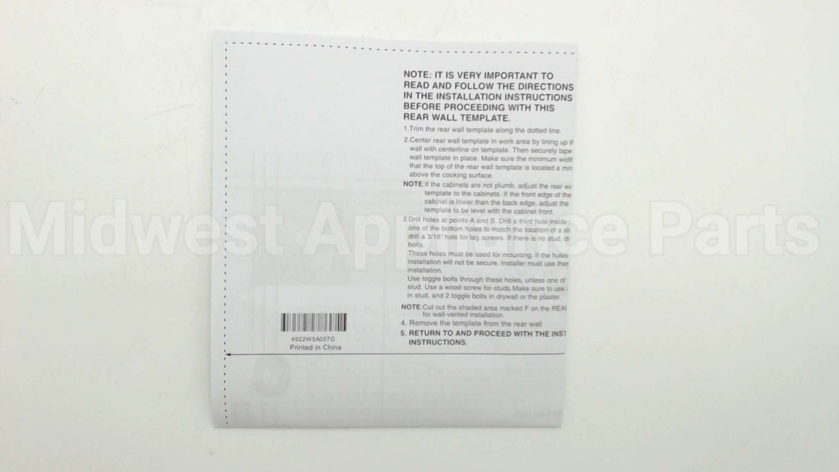 4922W5A057G LG Card,Template