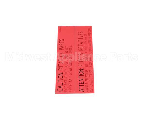50039 Middleby Label,Caution Rotating Pt Us/Can