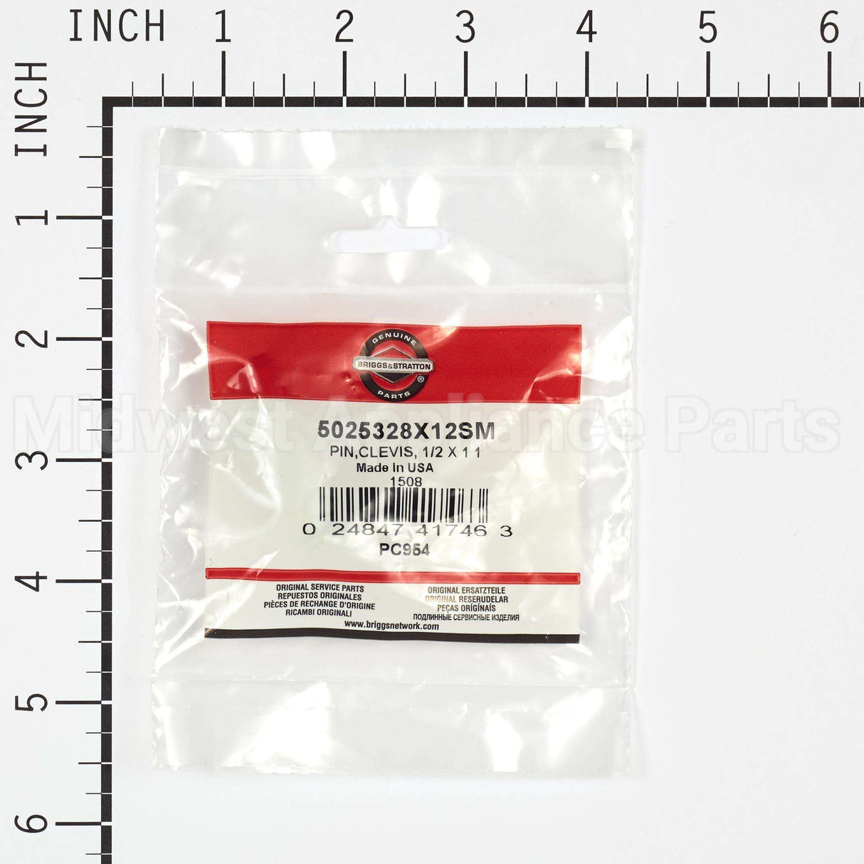 5025328X12SM Briggs & Stratton Pinclevis 1/2 X 1 1