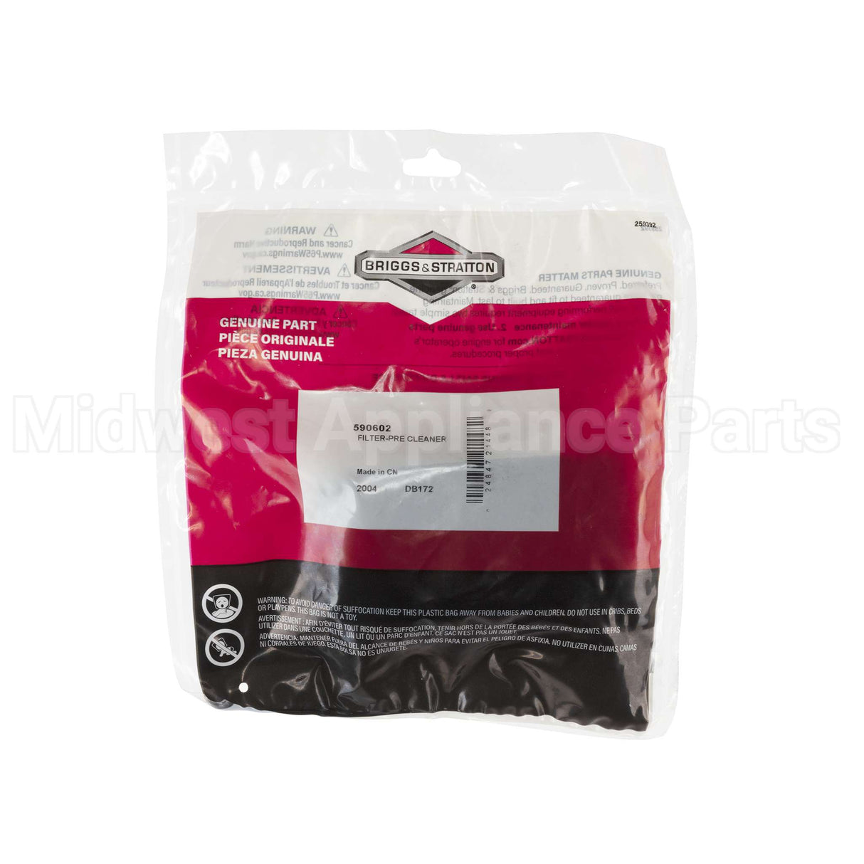590602 Briggs & Stratton Filter-Pre Cleaner