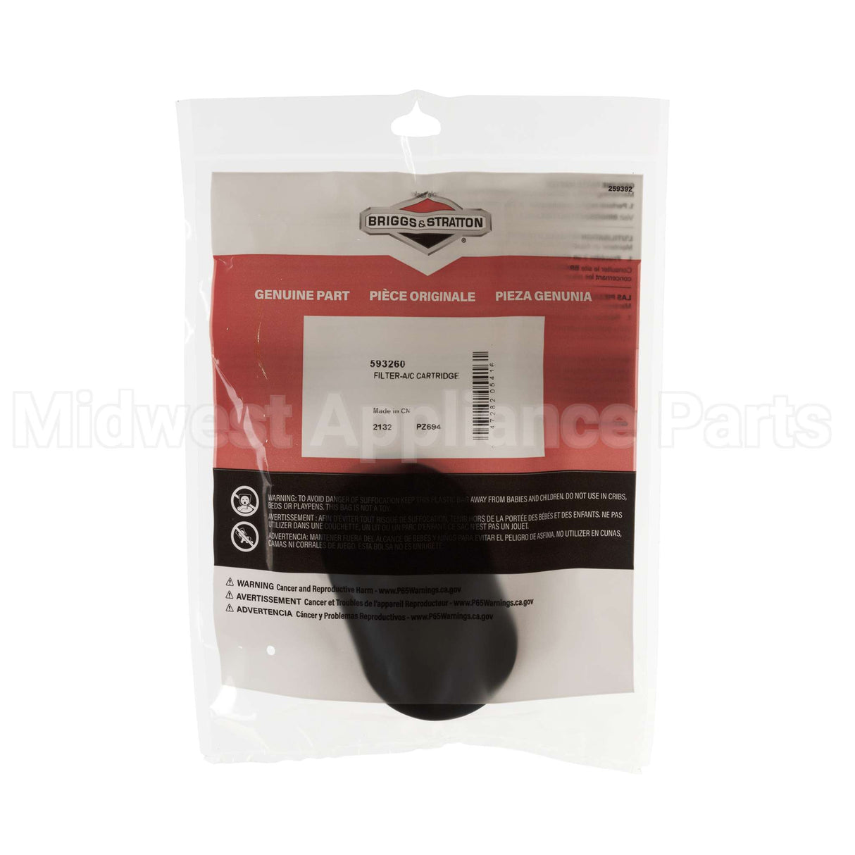 593260 Briggs & Stratton Filter-A/C Cartridge