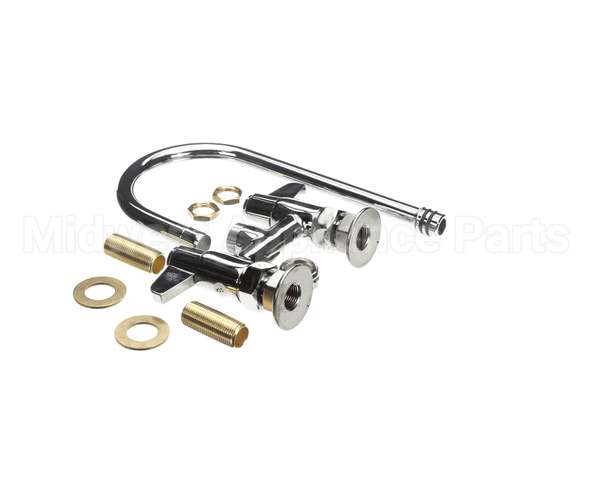 5F-4DLS05 T&S Brass 4 Deck Mount Faucet 512 Swivel Goosen