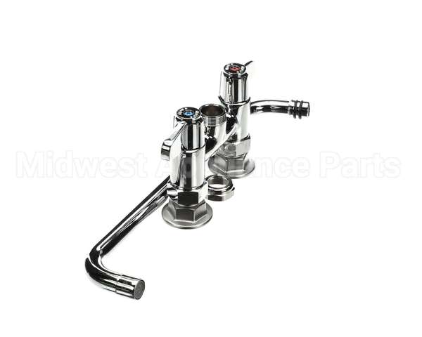 5F-4DLX14 T&S Brass Faucet, Deck Mount, 4 Centers, 14 Swing