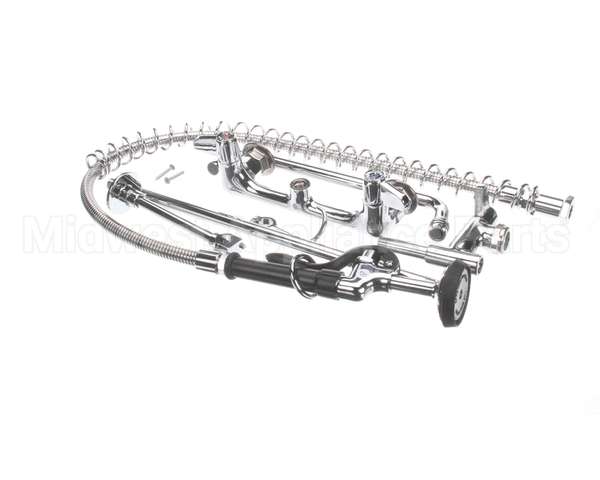 5PR-8W12 T&S Brass Pre-Rinse, Wall Mount Base, 8 Centers, 6