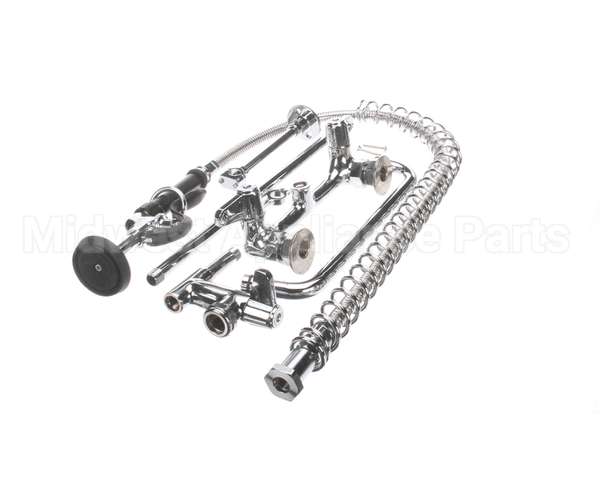 5PR-8W12 T&S Brass Pre-Rinse, Wall Mount Base, 8 Centers, 6