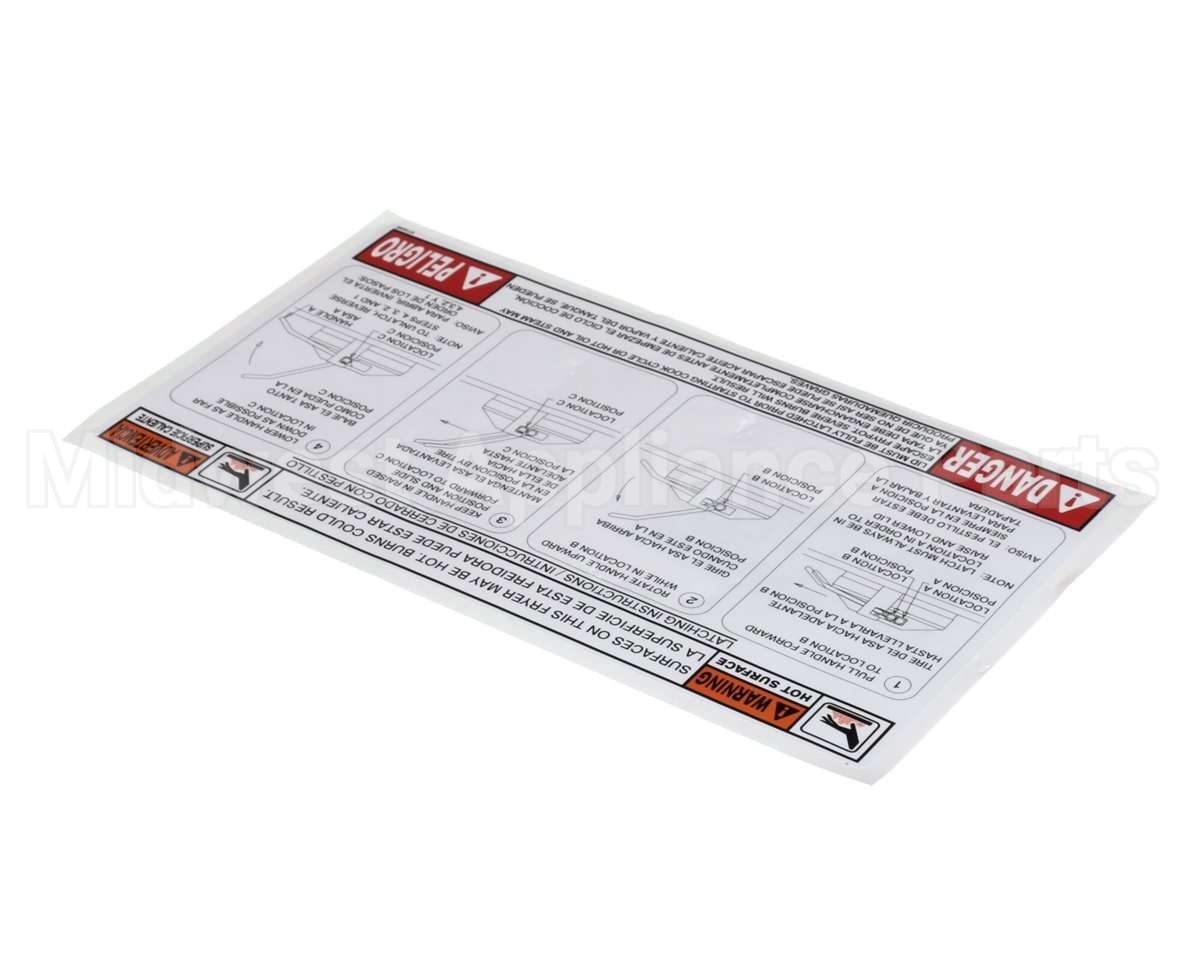 67329 Henny Penny Lid Instruction Label