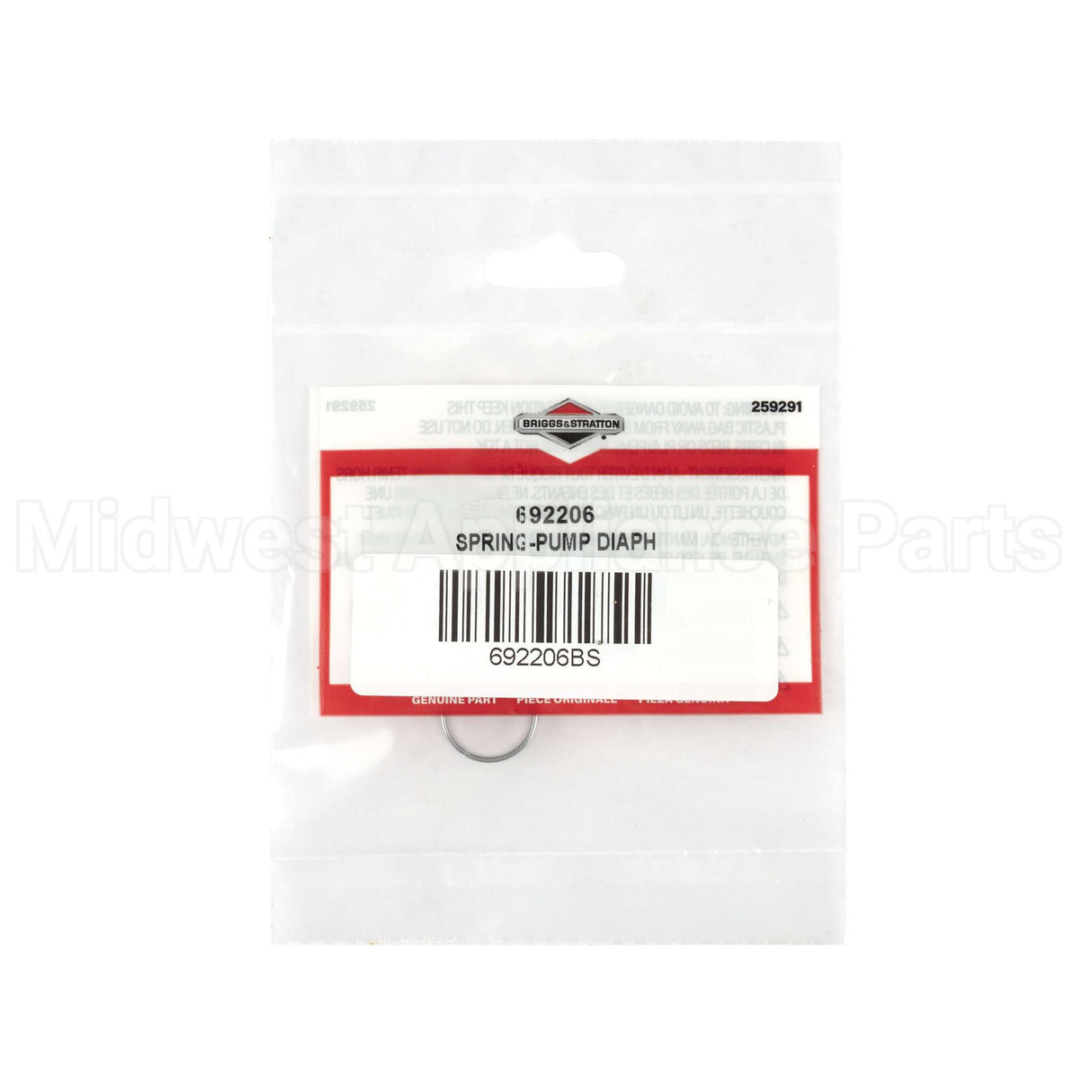 692206 Briggs & Stratton Spring-Pump Diaph