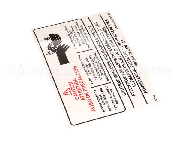70248 Grindmaster Cecilware Label, Warning A546-213