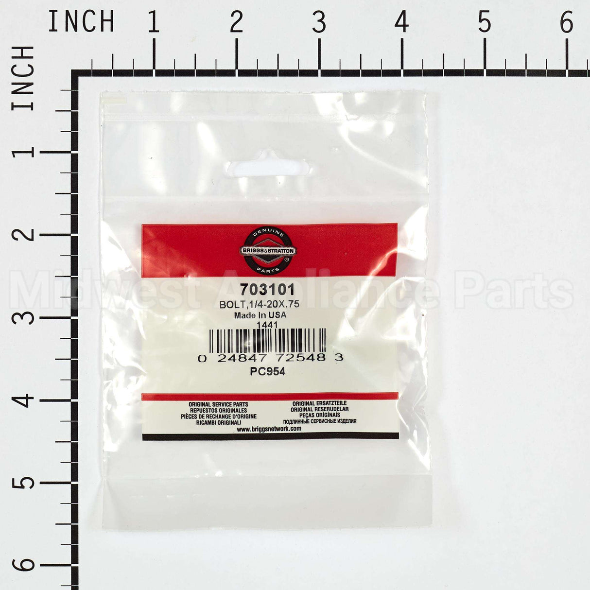 703101 Briggs & Stratton Bolt1/4-20X.75