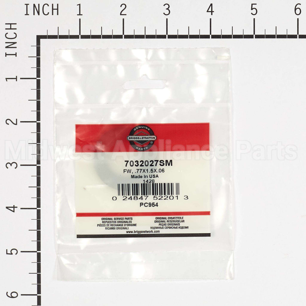7032027SM Briggs & Stratton Fw .77X1.5X.06