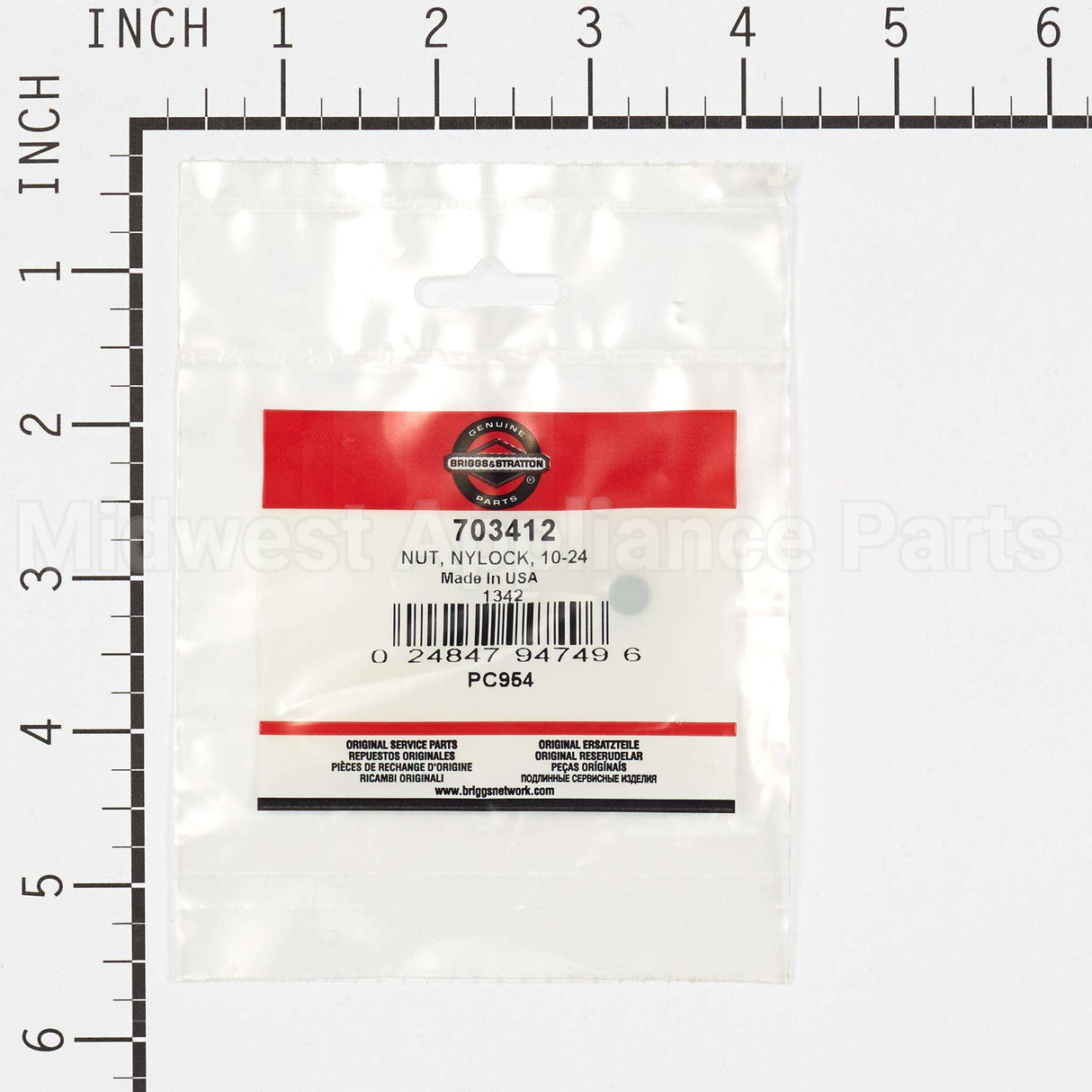703412 Briggs & Stratton Nut Nylock 10-24