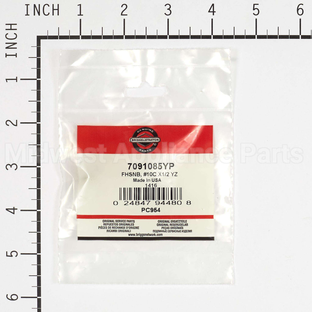 7091085YP Briggs & Stratton Fhsnb #10C X1/2 Yz