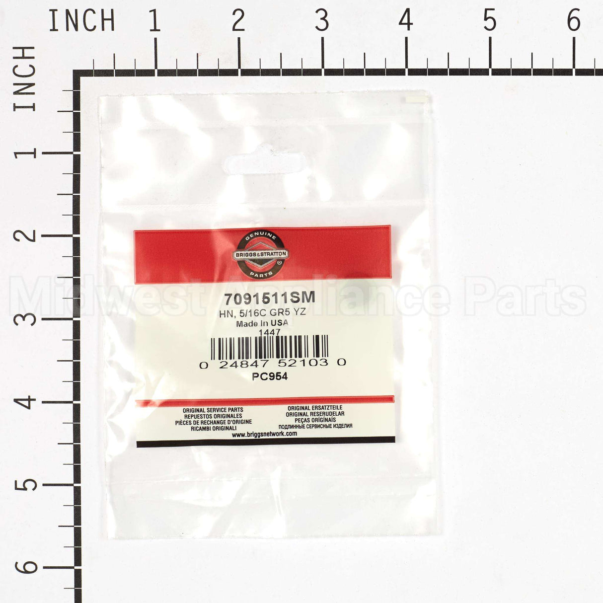 7091511SM Briggs & Stratton Hn 5/16C Gr5 Yz