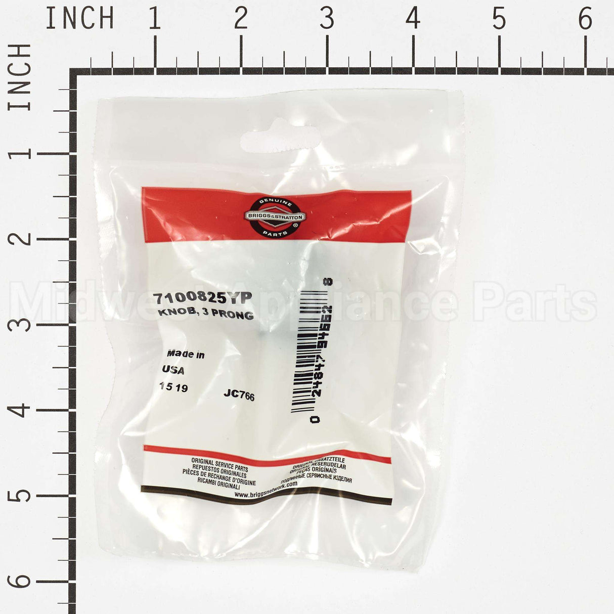 7100825YP Briggs & Stratton Knob 3 Prong