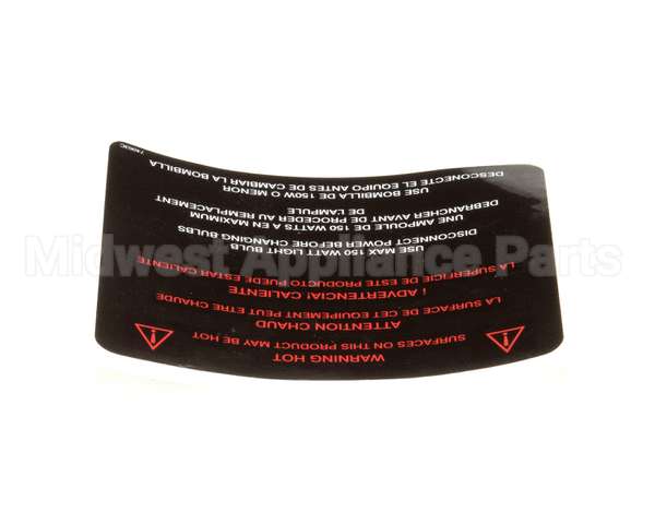 74063 Henny Penny Label-Hot Surf/150W Bulb Scr