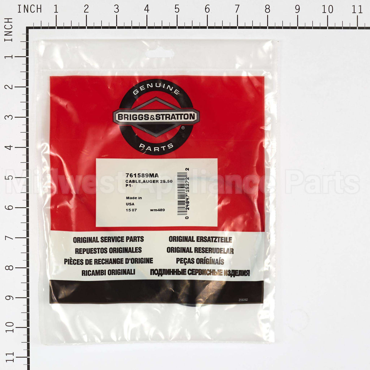 761589MA Briggs & Stratton Cableauger 25.50 P1-