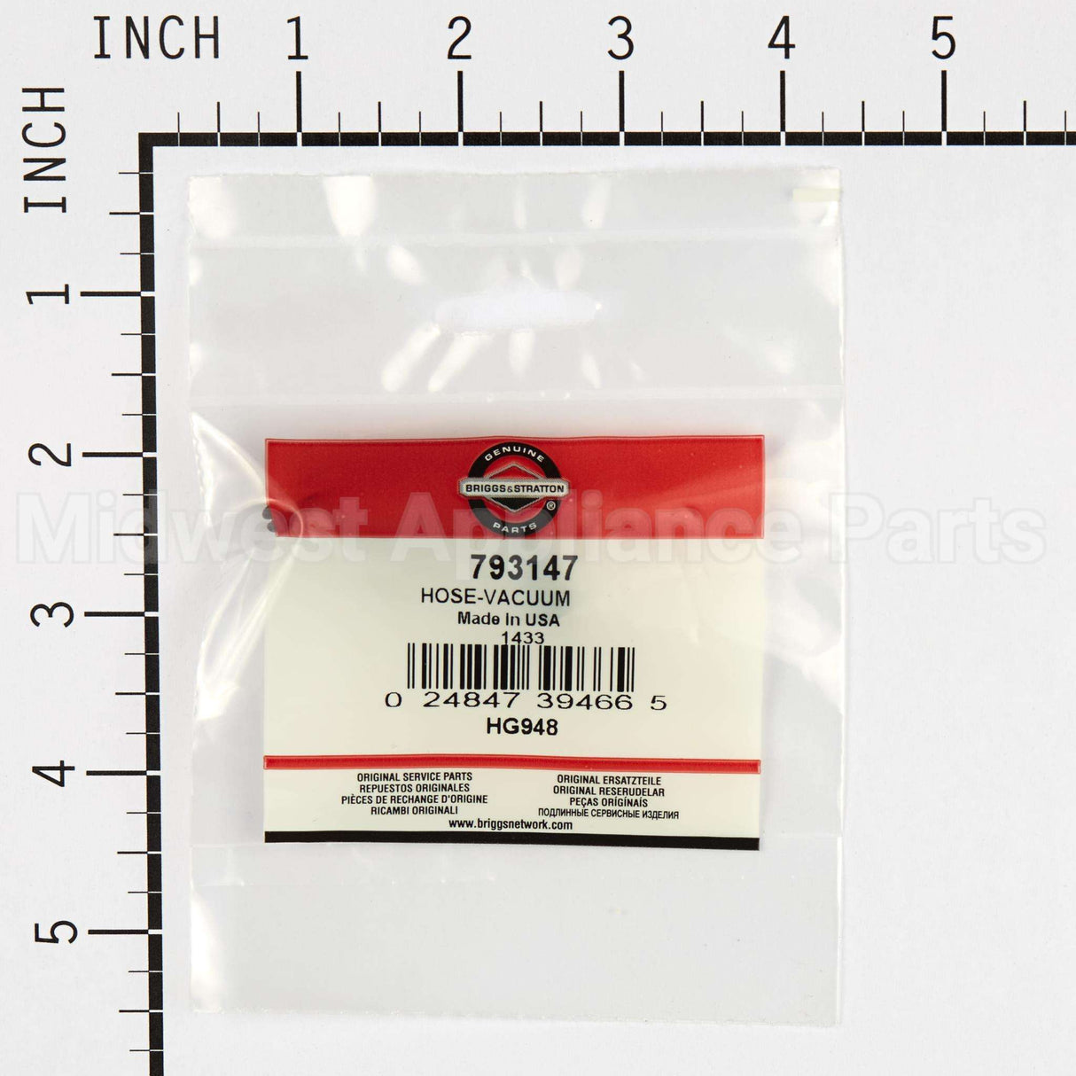 793147 Briggs & Stratton Hose-Vacuum