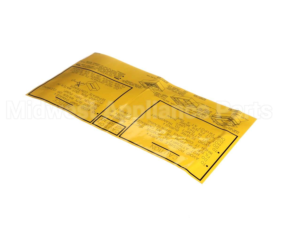 8022095 Frymaster Label, Fpp Filter Pan Assembly