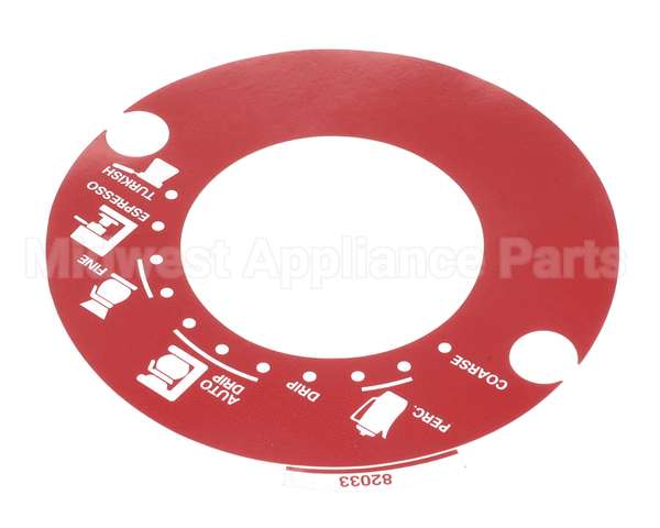 82033 Grindmaster Cecilware Decal, Grnd Sel 875 Red