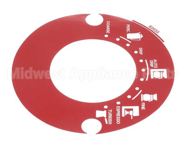 82033 Grindmaster Cecilware Decal, Grnd Sel 875 Red