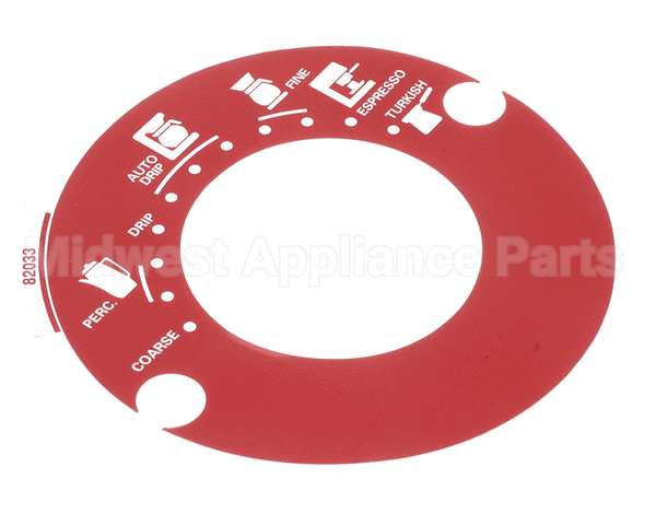 82033 Grindmaster Cecilware Decal, Grnd Sel 875 Red