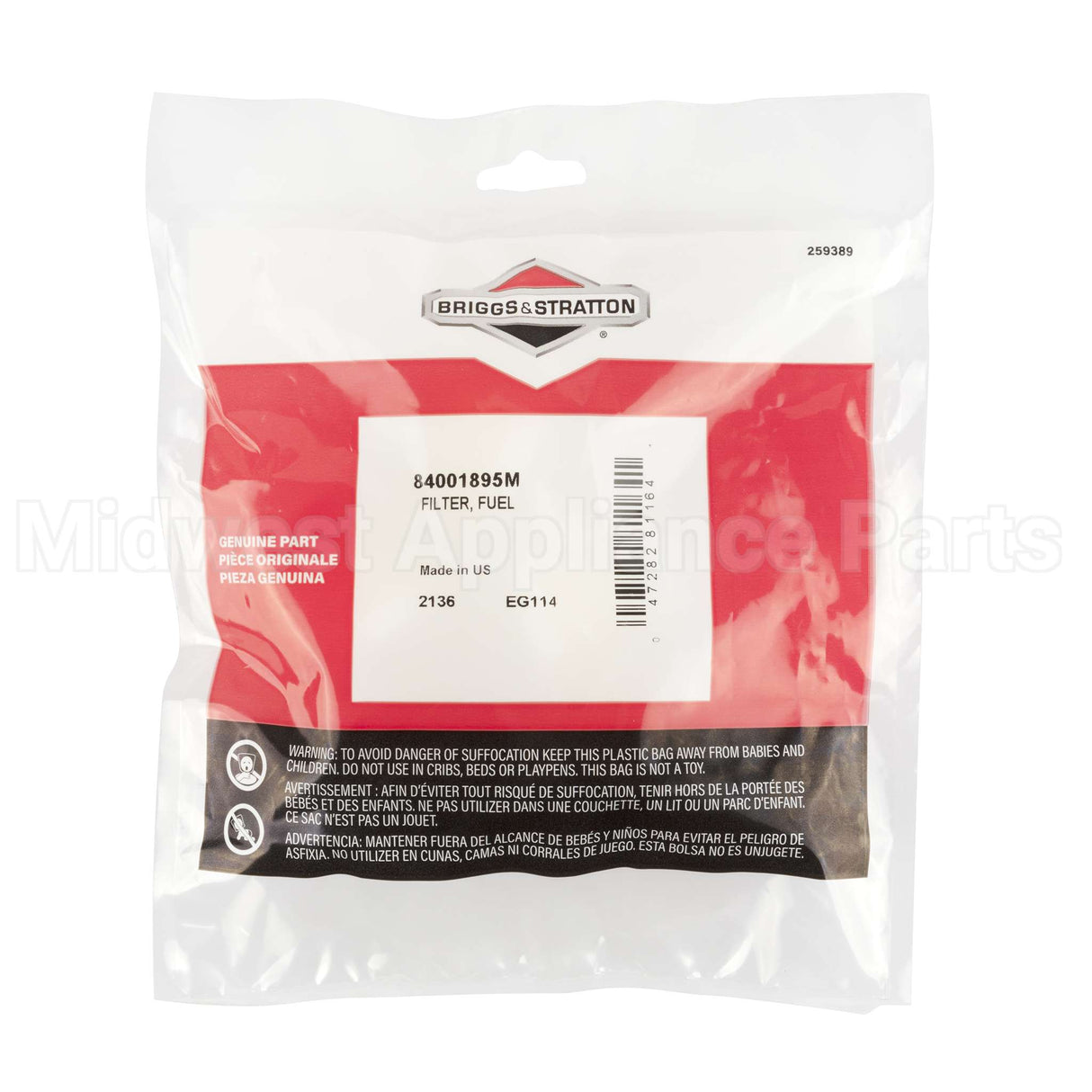 84001895M Briggs & Stratton Filter Fuel