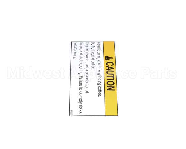 84997 Grindmaster Cecilware Decal, Don T Regrind Groc