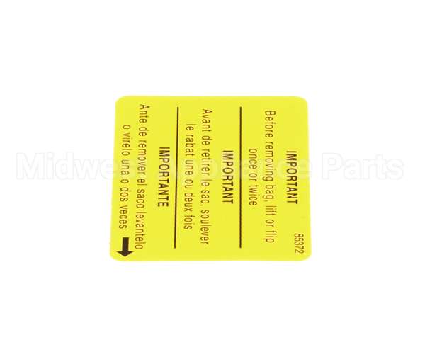 85372 Grindmaster Cecilware Decal, 875 Flip To Clean Out