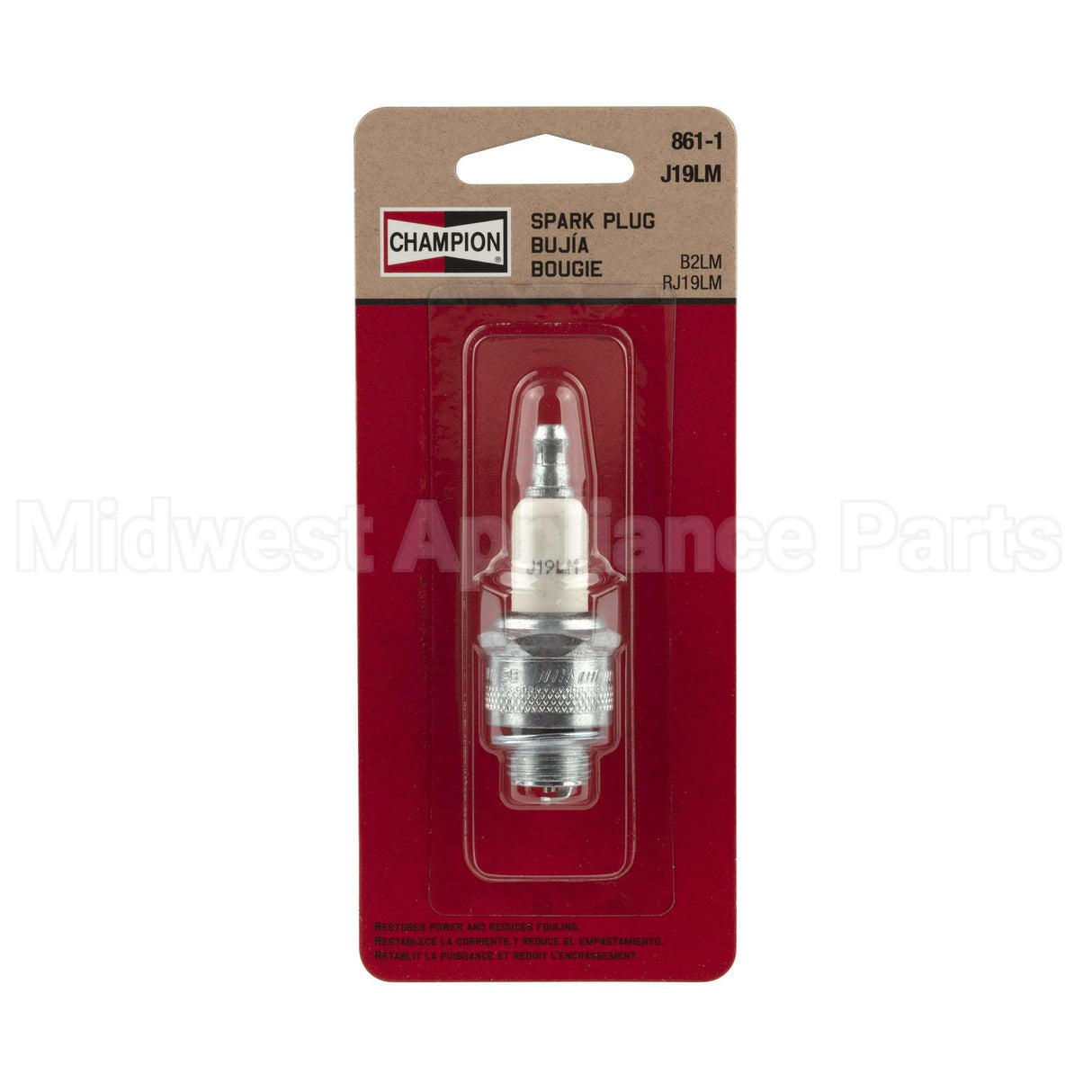861-1 Champion J19Lm Sm Eng Plug Carded