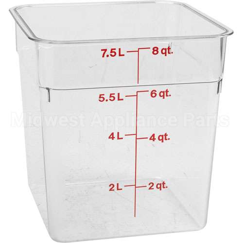 8SFSCW135 Compatible Cambro Container Sq Clear 8Qt
