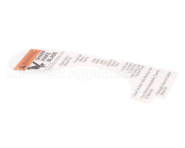 910242 Globe Slicer Warning Label Nsf8