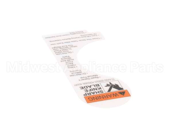 910242 Globe Slicer Warning Label Nsf8